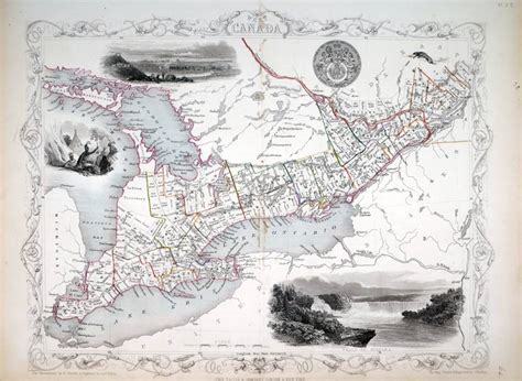 Circa 1855 Illustrated Maps Of West Canada Newfoundland And Nova