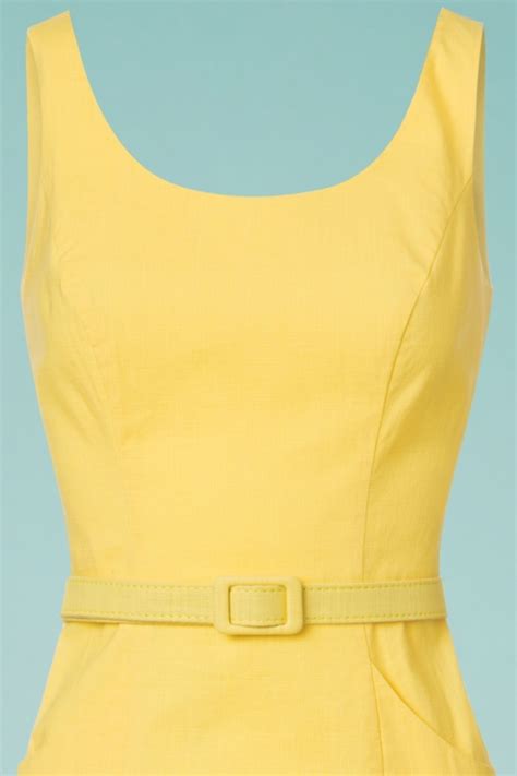 50s ines pencil dress in yellow