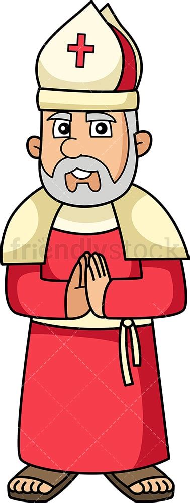Medieval Catholic Priest Cartoon Clipart Vector Friendlystock