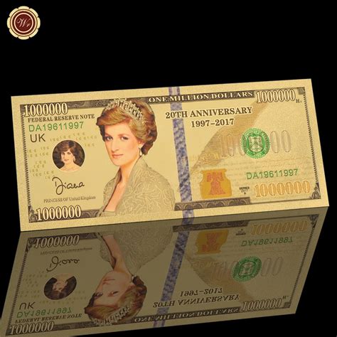 Buy Death 20th Anniversary Diana 24k Gold Banknote
