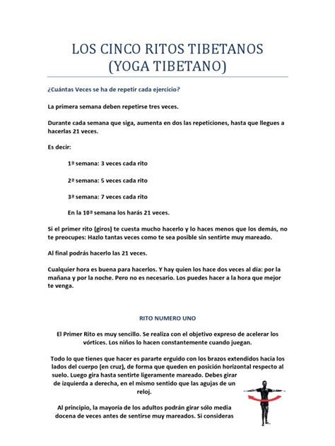 Yoga Tibetano Los Cinco Ritos Tibetanos Pdf Respiración Músculo