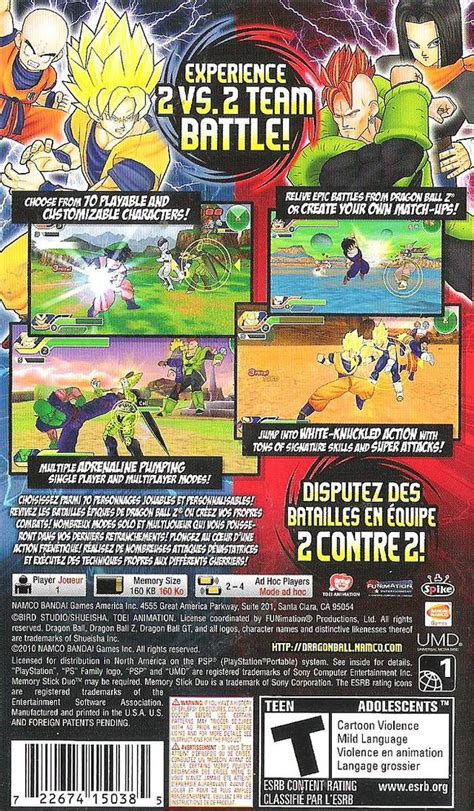 Dragon Ball Z Tenkaichi Tag Team Box Shot For Psp Gamefaqs