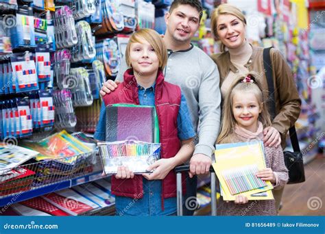 Parents Children Choosing Writing Materials Stock Photos Free