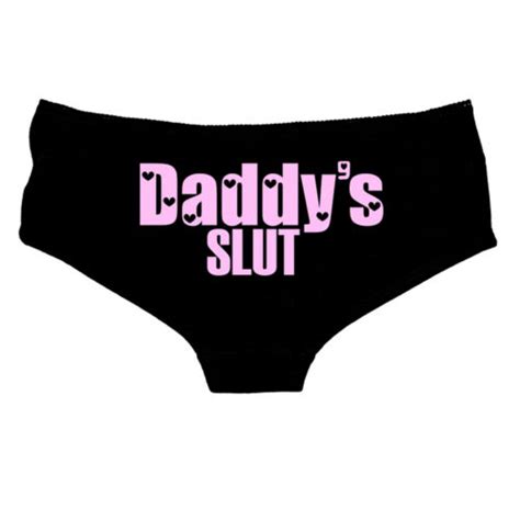 Daddys Slut Hearts Knickers Thong Hot Pants Naughty Underwear Ddlg Kinky 58 Ebay