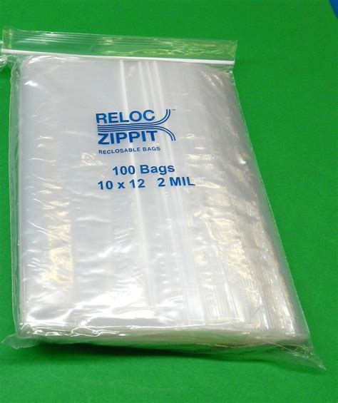 Zippit Reloc Zip Seal Slide Lock Bags Large 10 X 12 Clear 2 Mil
