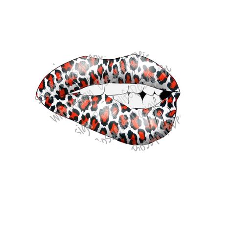 Red Leopard Biting Lips Png Jpeg Etsy