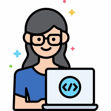 Coding Female Professions Programmer Icon Download On Iconfinder
