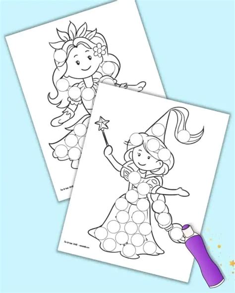 7 Free Printable Princess Dot Marker Coloring Pages The Artisan Life