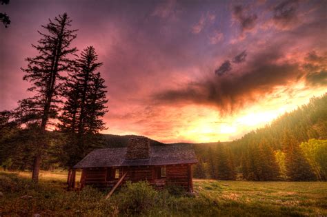 Cabin Sunset Wallpapers Wallpaper Cave