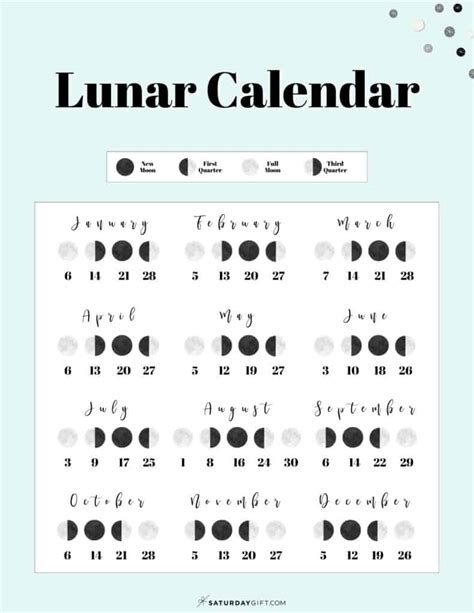 Moon Phase Calendar Cute And Free Printable 2023 Lunar Calendar 2023