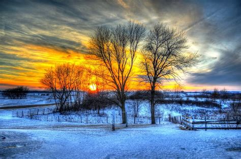 Sunset Winter Scenes Pinterest