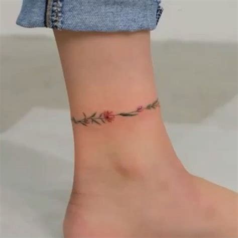 👨🏻‍🎨 Sol Tattoo Studio On Instagram “flower Anklet Tattoo 🌿💫