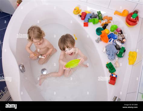 Little Children Playing In Bath Tub Stock Photo Royalty Free Image