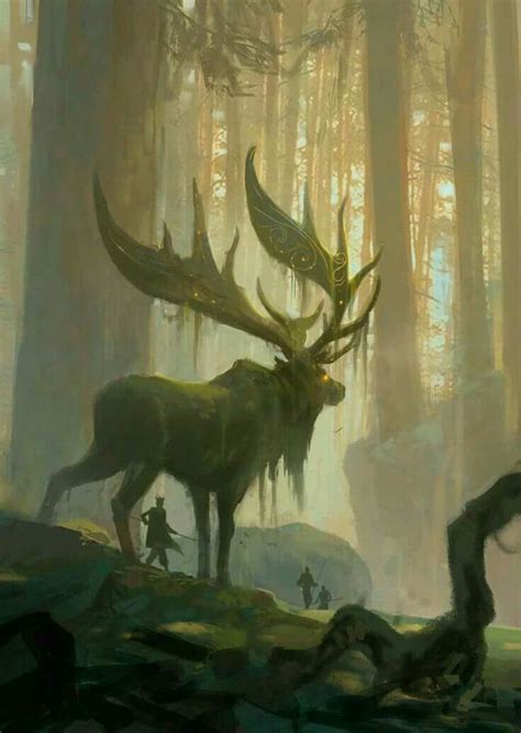 My Giant Elk Mythical Creatures Art Magical Creatures Forest