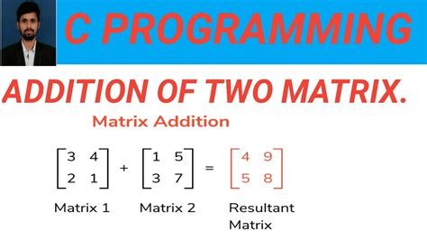 Addition Of Two Matrix C Program To Add Two Matrix Addition Of