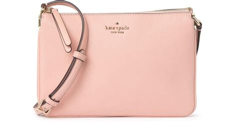 Kate Spade Triple Gusset Leather Crossbody Bag In Pink Lyst