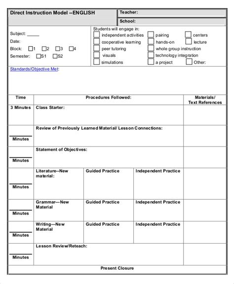 Lesson Plan Template 22 Free Word Pdf Documents Download