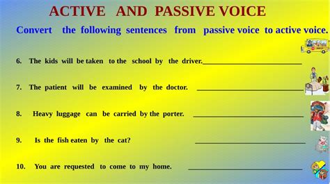 convert   sentences  passive voice  active voice