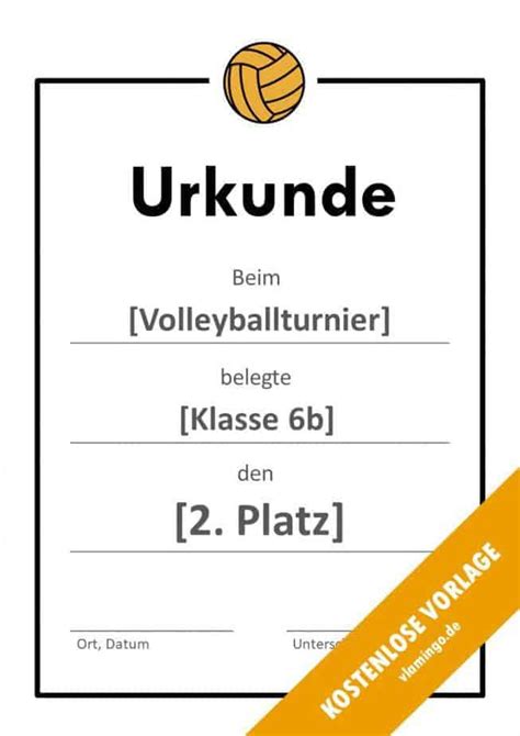 Vorlegung von urkunden — i. 12 kostenlose Urkunden-Vorlagen für Volleyball-Turniere ...