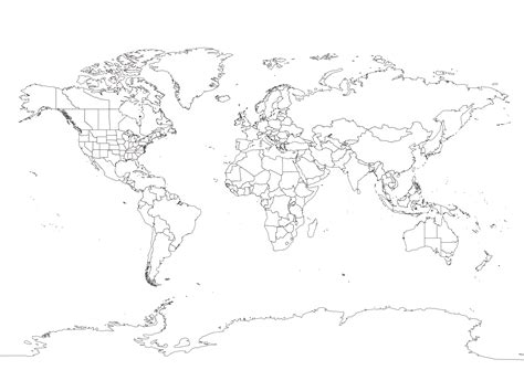 carte du monde vierge À compléter fonds de cartes vides pour faire des croquis en geographie