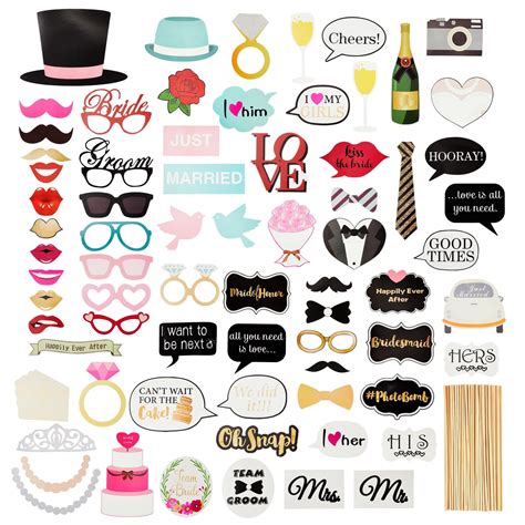 Buy Pieces Wedding Photo Booth Props For Bridal Shower Bachelorette