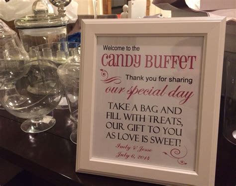 Candy Buffet Sign By Wrappers Uniquely Yours Candy Bar Wedding Candy