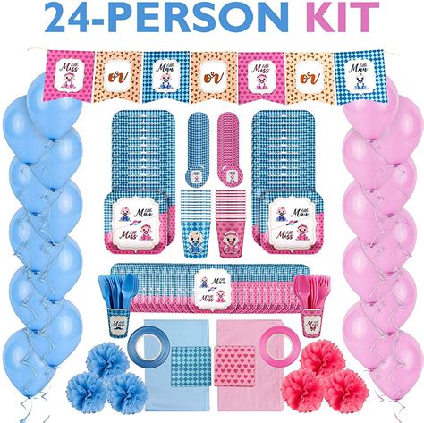 Reveal Squad Baby Shower Gender Reveal Party Supplies Kit For Baby Boy