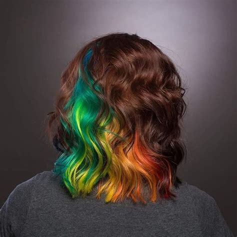 Hidden Rainbow Hair Trend Rainbow Dye Job Pictures