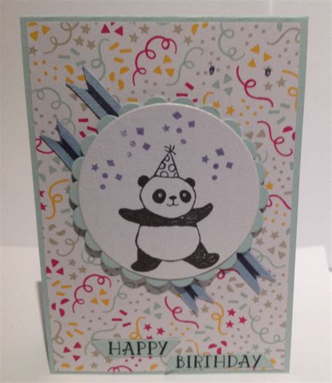 Party Pandas Stampin Up Party Panda Card Birthday Cards Happy
