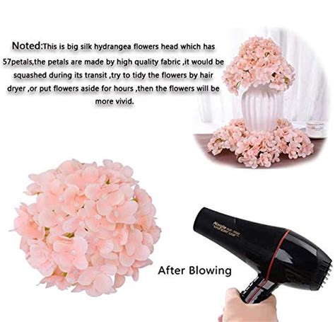 lushidi silk hydrangea heads with stems artificial flowers heads for home wedding decor pack of