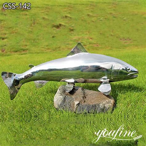 Stainless Steel Fish Sculpture Modern Lawn Decor Manufacturer