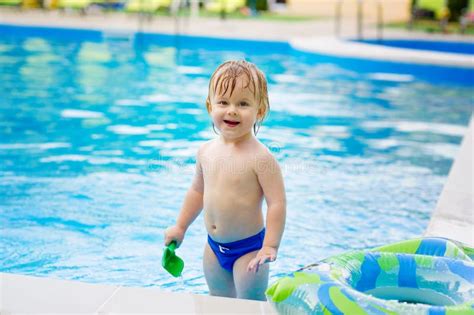 Adorable Toddler In The Swimming Pool Stock Photo Image Of Holiday