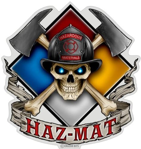 Firefighter Hazmat Haz Mat Car Window Fire Helmet Skull Crossbones