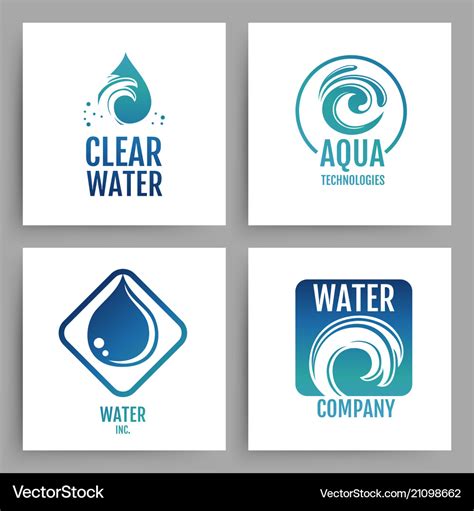 Colorful Water Company Logos Clean Water Emblem Vector Image