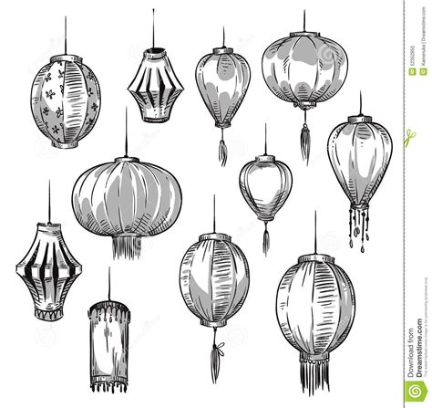 Lantern Drawing Chinese Lanterns Lantern Illustration