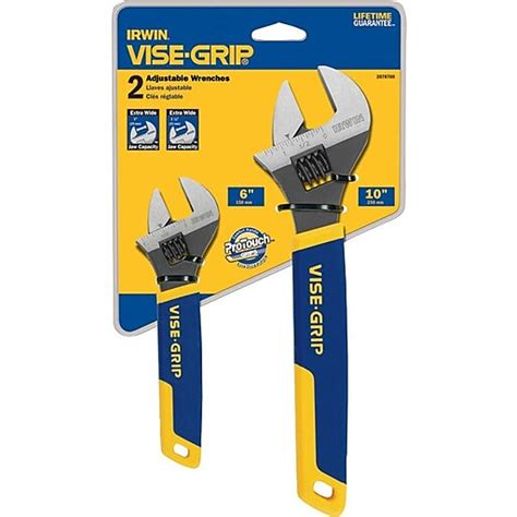 Irwin Vise Grip Adjustable Wrench Set 2 Piece Staples