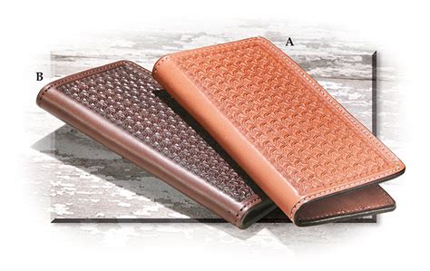 Tooled Leather Checkbook Covers Russells For Men