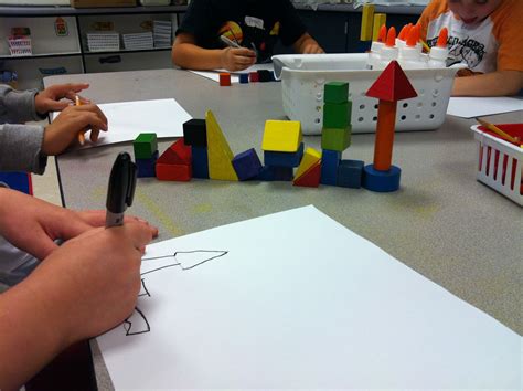 Kindergarten Observational Drawing And Building With Blocks Lesson On