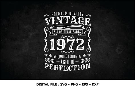 Birthday Vintage 1972 Svg Aged to perfection Birthday | Etsy