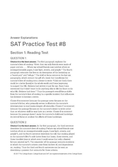Sat Book Pdf 114434 Sat Practice Test 8 Answers