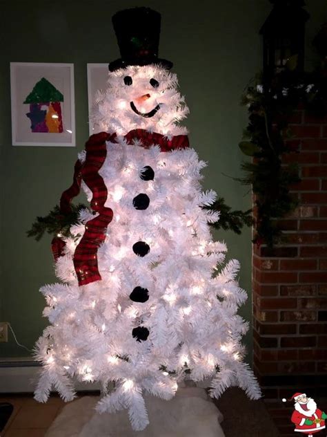 How To Decorate Your Christmas Tree Like A Snowman Christmas Decora