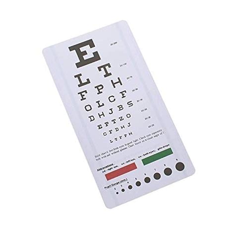 Snellen Pocket Eye Chart With Red And Green Lines Asa Techmed