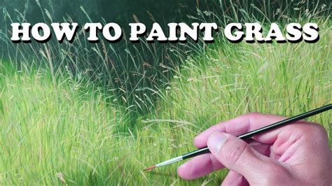 How To Paint Realistic Grass Painting Grass Tutorial Youtube