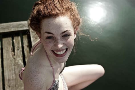 Wallpaper Face Women Redhead Model Bra Freckles Mouth Emotion