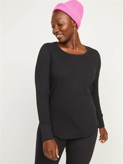 Old Navy Long Sleeve Scoop Neck Thermal Pajama T Shirt For Women