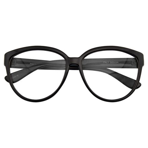 Womens Clear Lens Cat Eye Glasses Emblem Eyewear Womens Oversize Retro Nerd Clear Lens