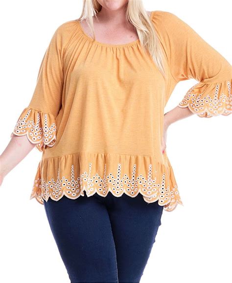 Fever Plus Size Embroidered Off The Shoulder Top Macys