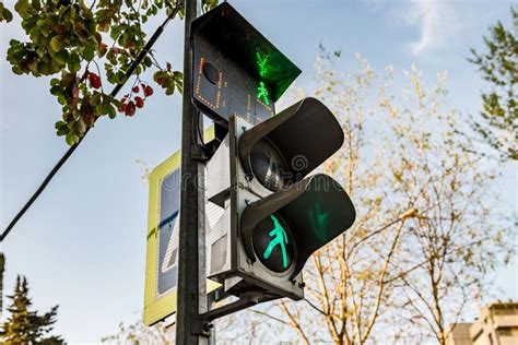 Traffic Lights Green Color Walking Man Stock Image Image Of Beacon