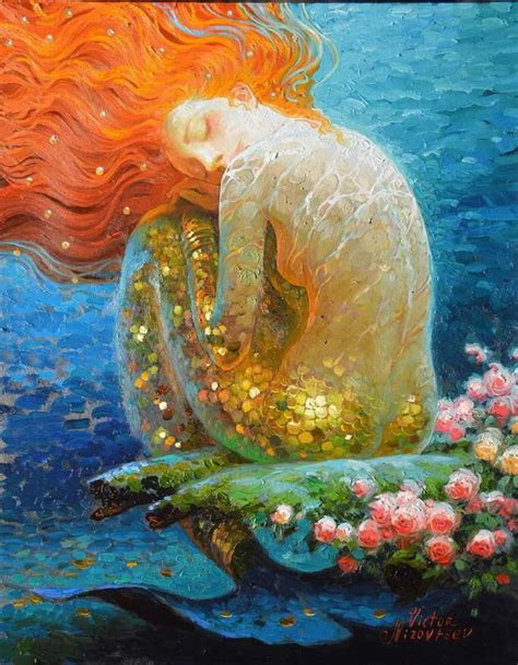 Victor Nizovtsev Meermaids Mermaid Painting Mermaid Art Oil