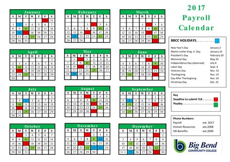 Yearly Payroll Calendar Templates At